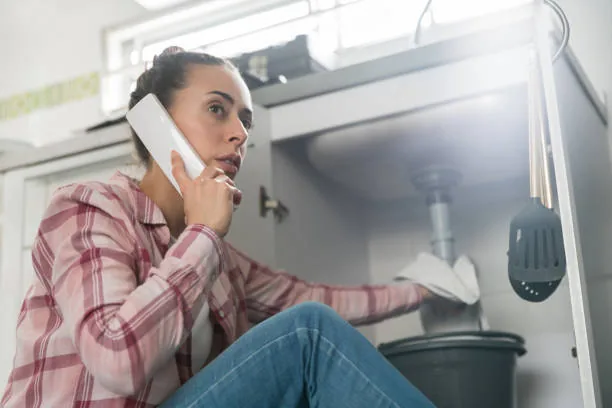 Homeowner discussing a plumbing estimate over the phone