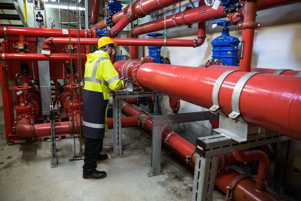 Industrial-grade pipe fittings used in sewer line repair